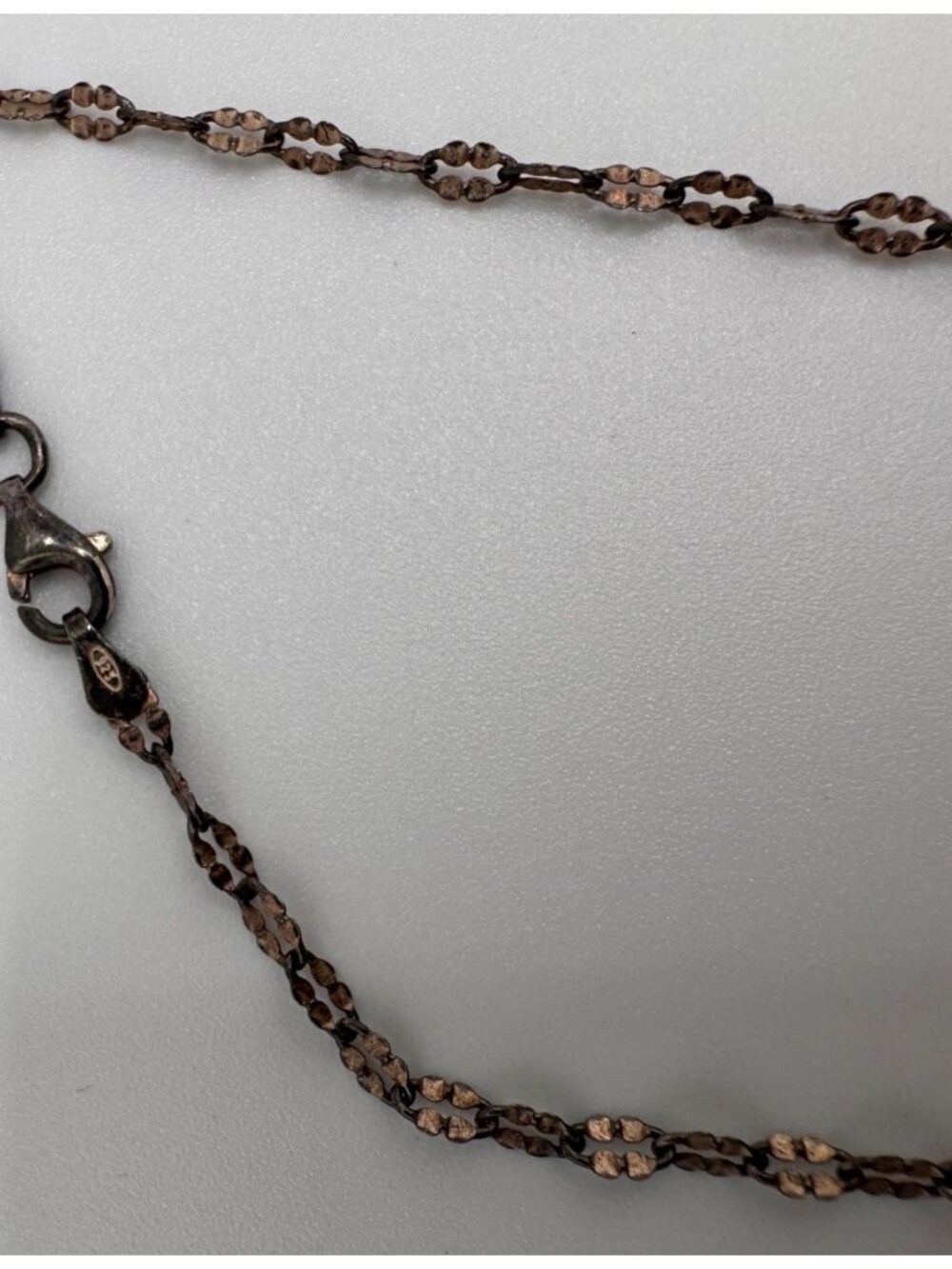 Vintage 950 Silver Emerald Pendant Necklace Modernist Italy Chain 17” - Picture 6 of 16